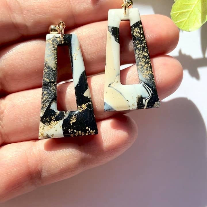 Night black polymeric clay earring for wholesale by Giralda Designs