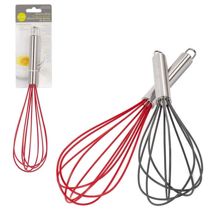 L.Gourmet Silicone Whisk, 2 col. Black/Red for wholesale by Luciano Gourmet