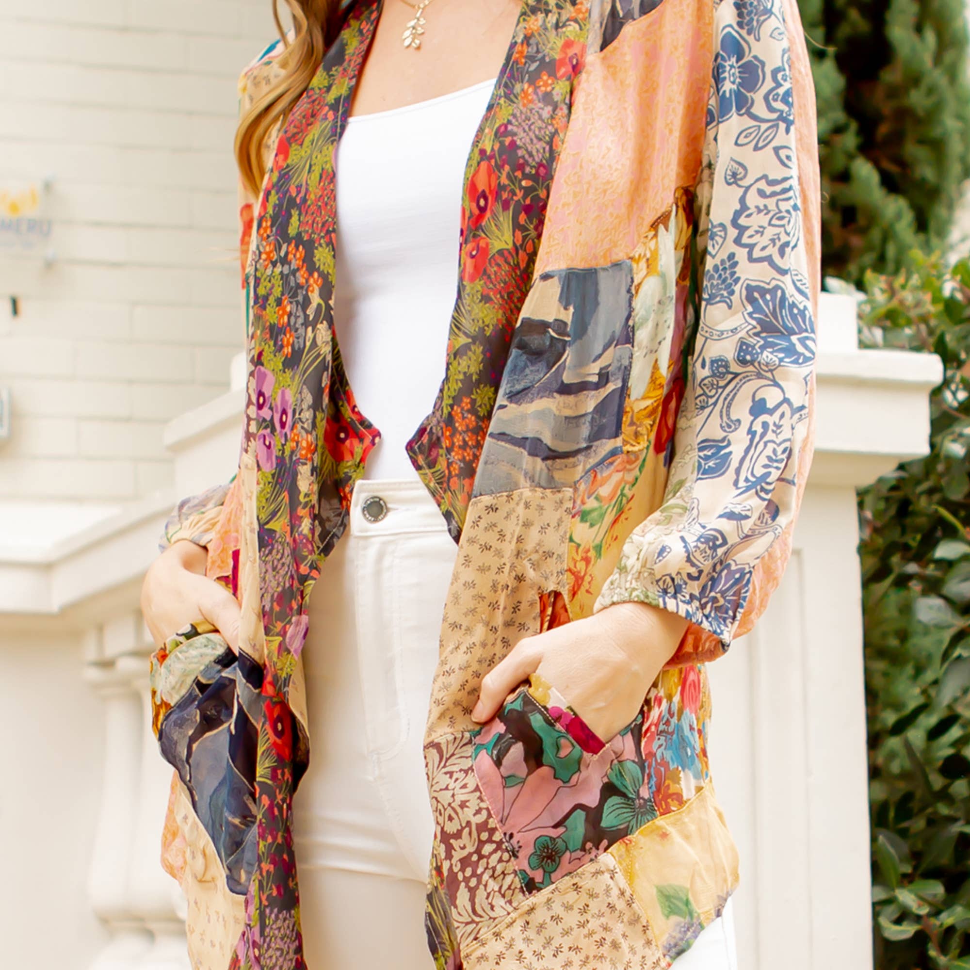 Young Threads - Vendita all'ingrosso Kimono - Donna - Kimono Shrug in Patch Mix N Match Sovratinto9