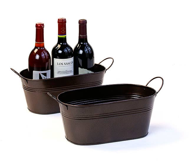 Buhi Imports – wholesale Korg – 12 tums Tin Oval Tub - Flera ytbehandlingar4