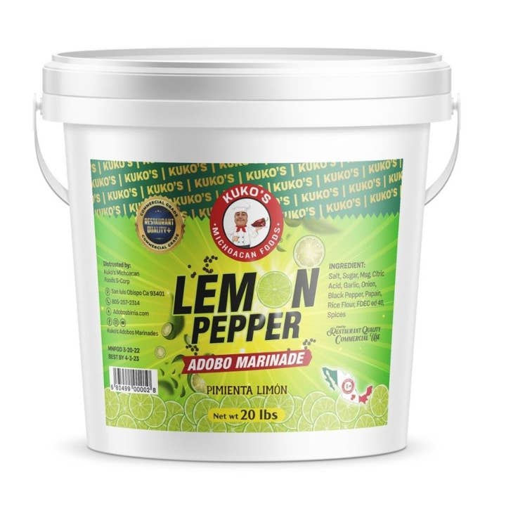 Lemon Pepper Adobo marinade cooking sauce commercial use for wholesale by Kuko's adobos marinade sauce and seasoning