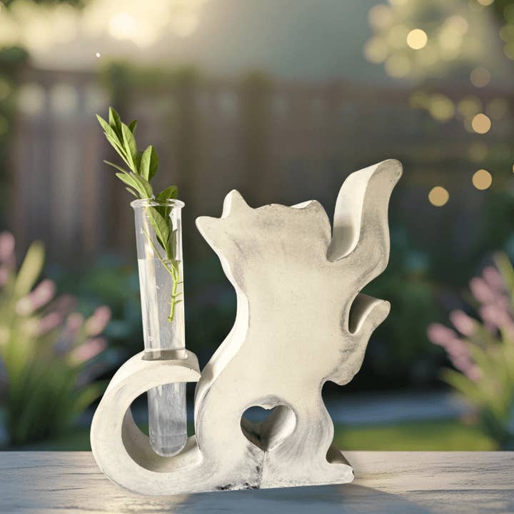 Propagation Cat Vase, Hand poured concrete for wholesale by bJenuineCo