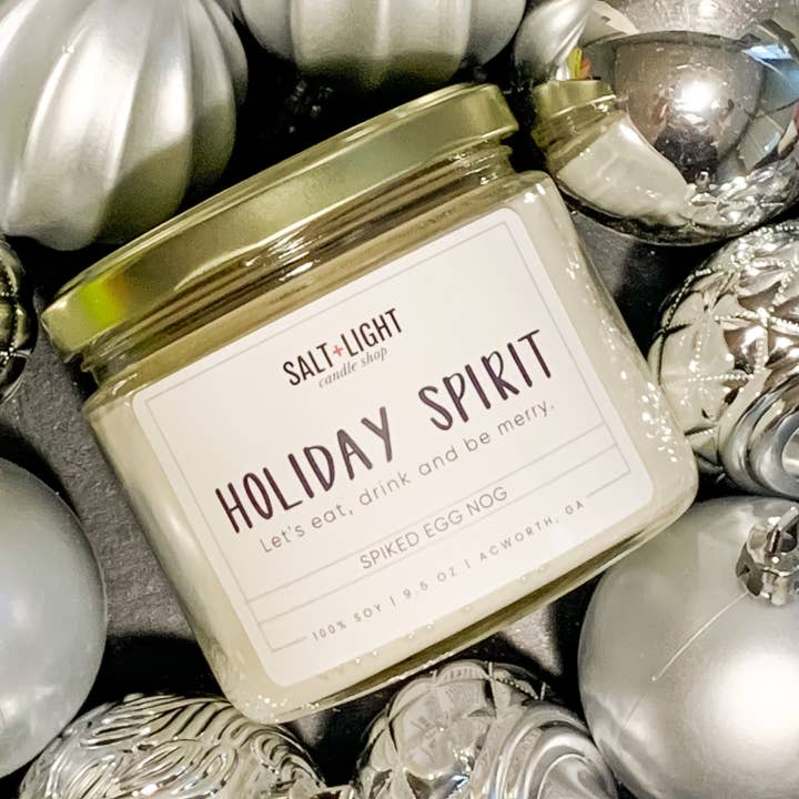 Salt + Light Candleshop - Wholesale Jar/Filled Candle - Holiday Spirit candle | hostess gift | spiked eggnog