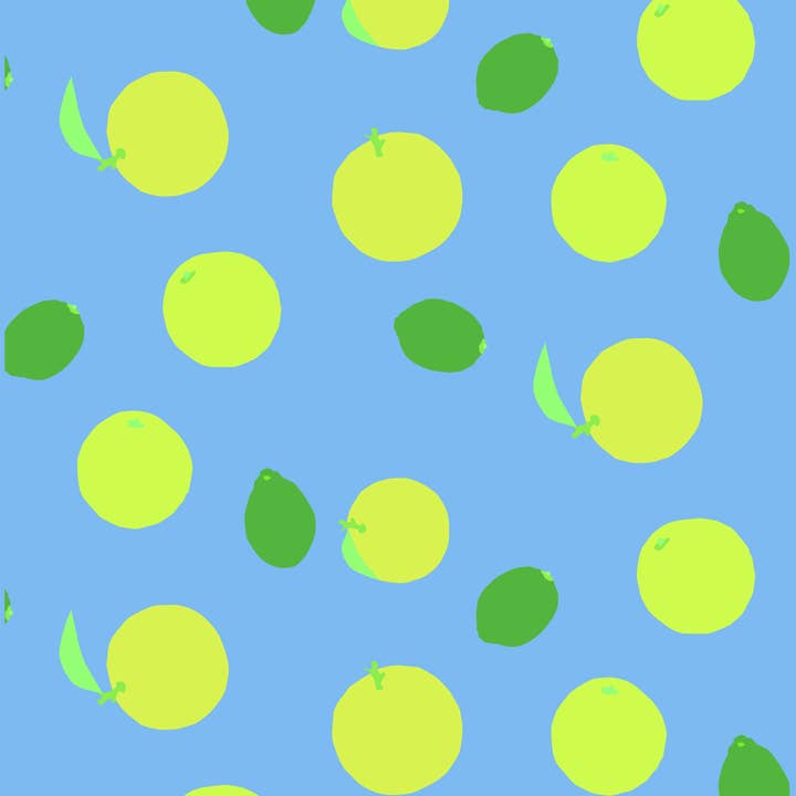 TenTa - Wholesale Wrapping Paper Roll - Modern Orange and Lemon Illustrated Wrapping Paper