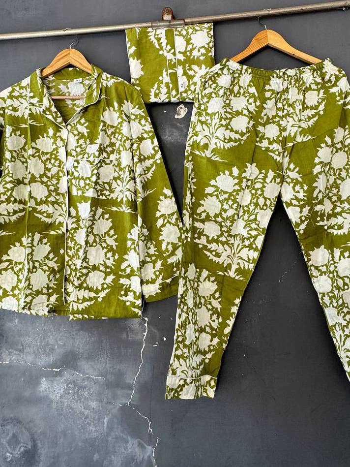 Conjunto de pijama largo con estampado floral para mujer para venta al por mayor de bhavnas boutique