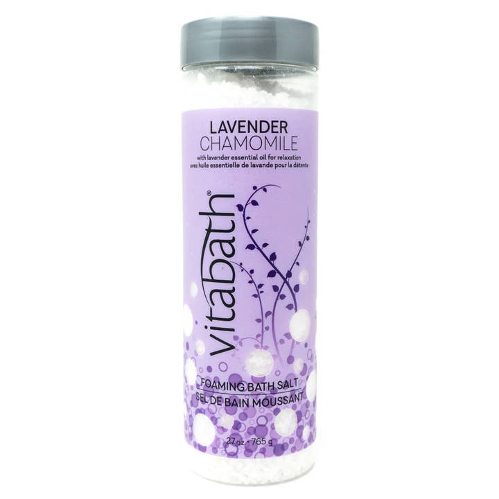 Lavender Chamomile Foaming Bath Salts 27 oz for wholesale by Vitabath