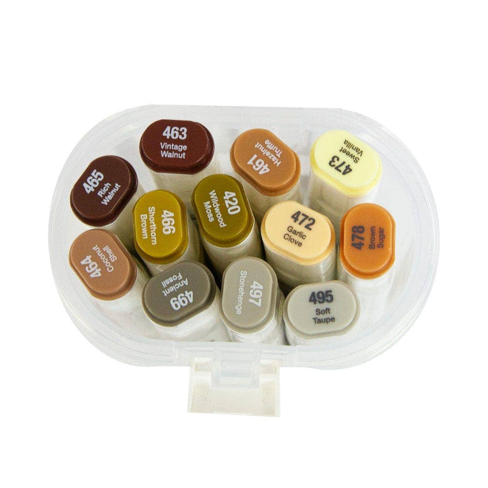 Tonic Studios – wholesale Marker – Nuvo - Marker Pen Collection - Earth Tones - 12 Pack - 528n1