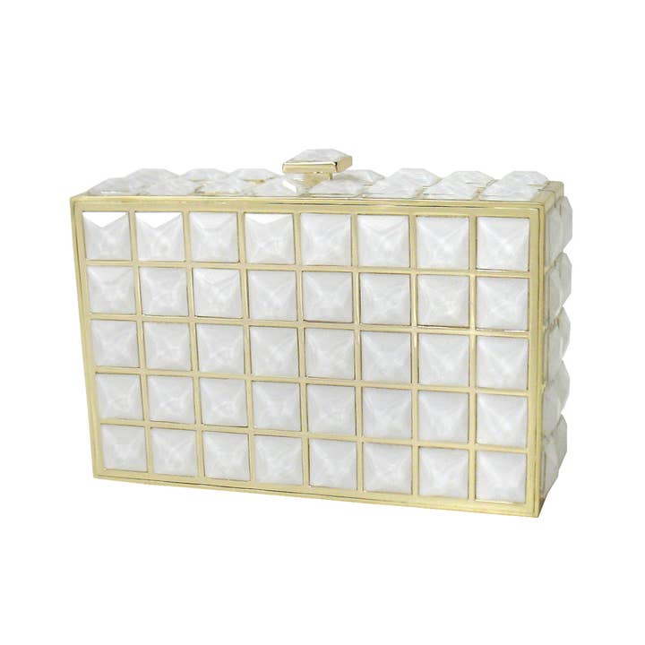 JNBFASHION.COM – wholesale Clutch bag – women's – Crystal Metal Box Clutch Bag