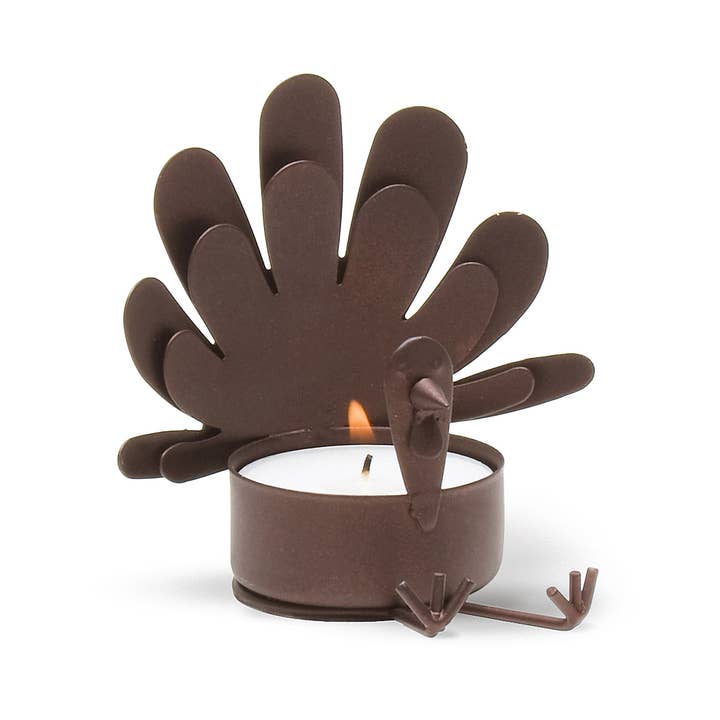 tag - Wholesale Candle Holder - Sitting Turkey Tealight Holder - Antique Bronze