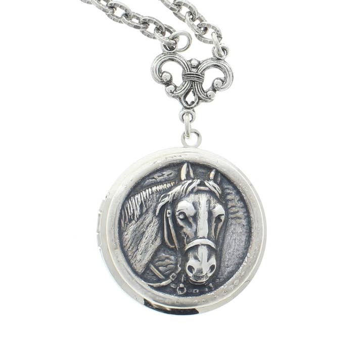 HHH Designs - Wholesale Pendant/Charm Necklace - Horse Locket pendant necklace, ea