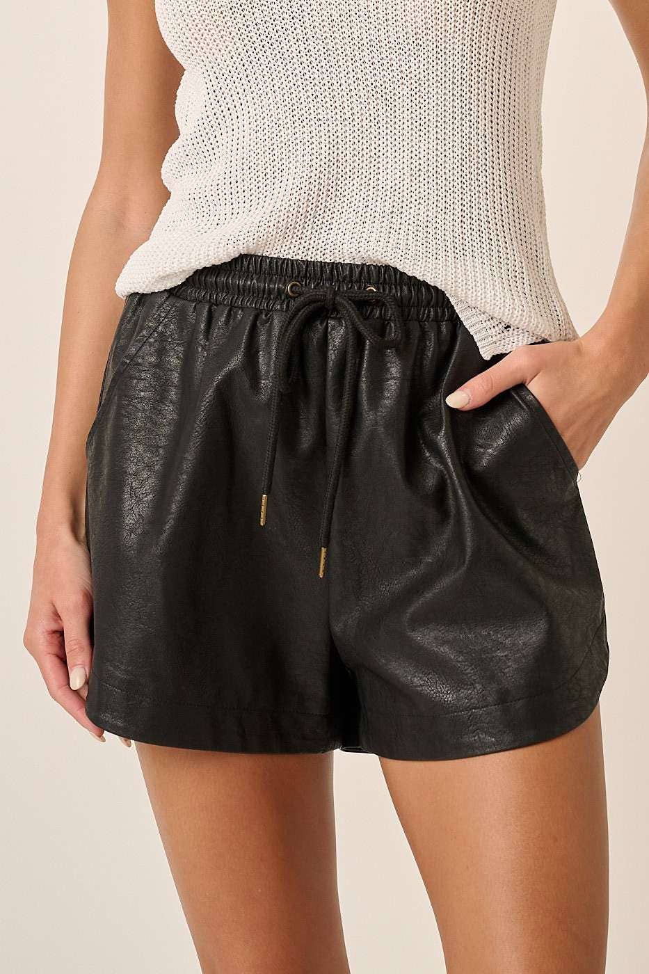 mittoshop - Wholesale Shorts - Women's - H70482-LEATHER SHORTS5