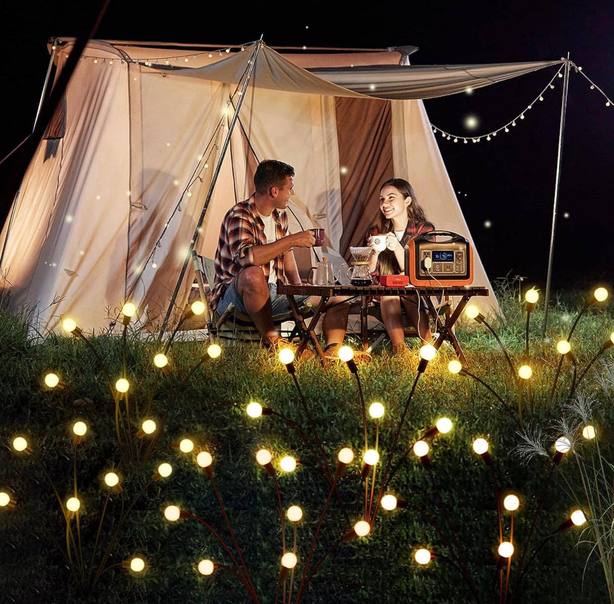 OutdoorSolarOutlet – wholesale Outdoor/lawn light – 4 Pack Upgraded 8 LED Solar Powered Firefly Lights,Outdoor Waterproof Vibrant Garden Warm White4