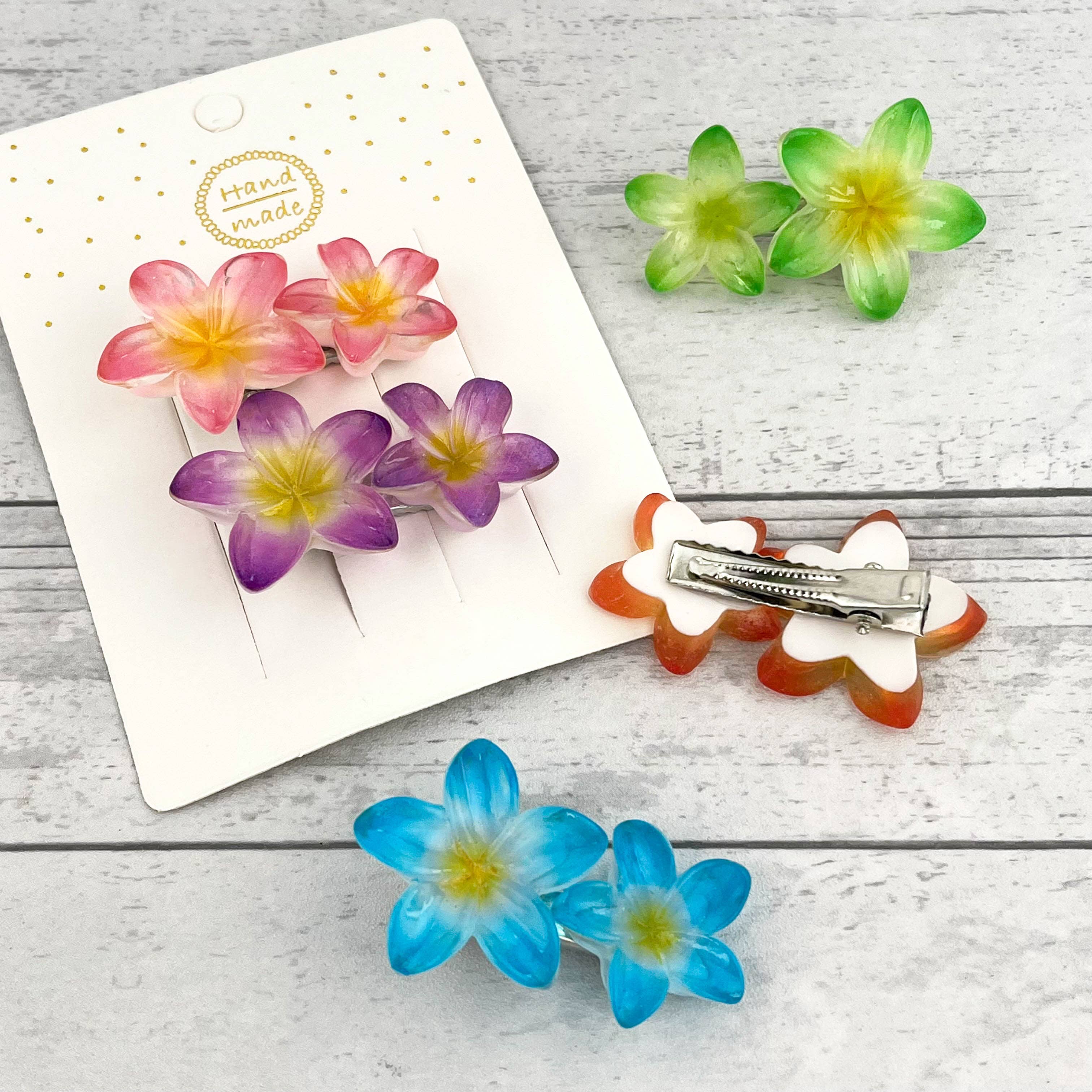 SoapElenGlen - Wholesale Hair Clip - Kids - Plumeria Duckbill Clip, Flower Hair Clip5