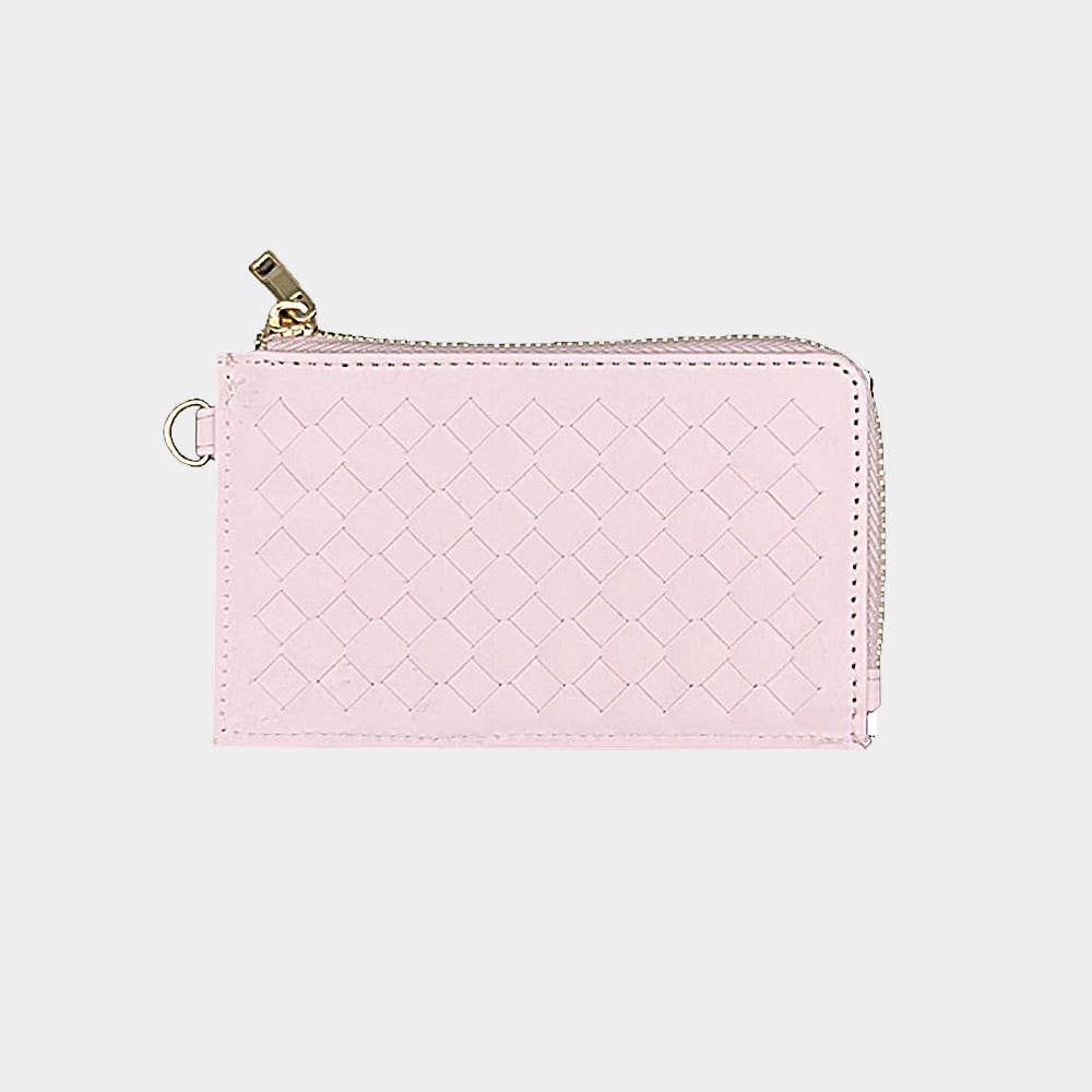 Sensibling Corp. - Wholesale Wristlet - Faux Leather Basket Weave Flat Card Holder Wallet Wristlet14