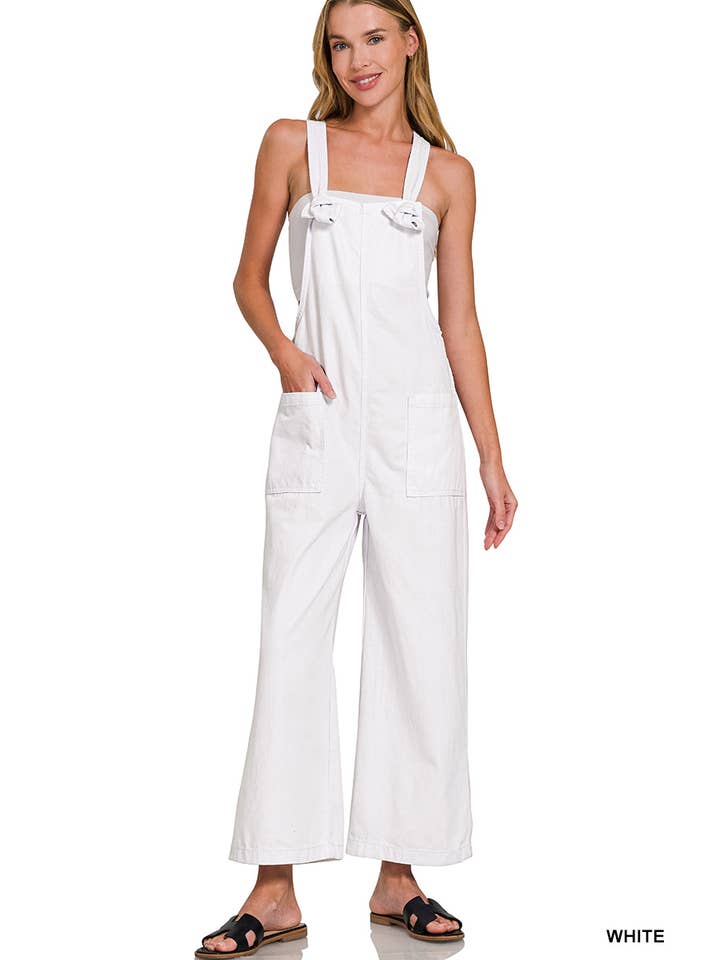 42POPS - Wholesale Jumpsuit - Women's - ..1013 Washed Knot Strap Pockets Jumpsuit SI-2634813