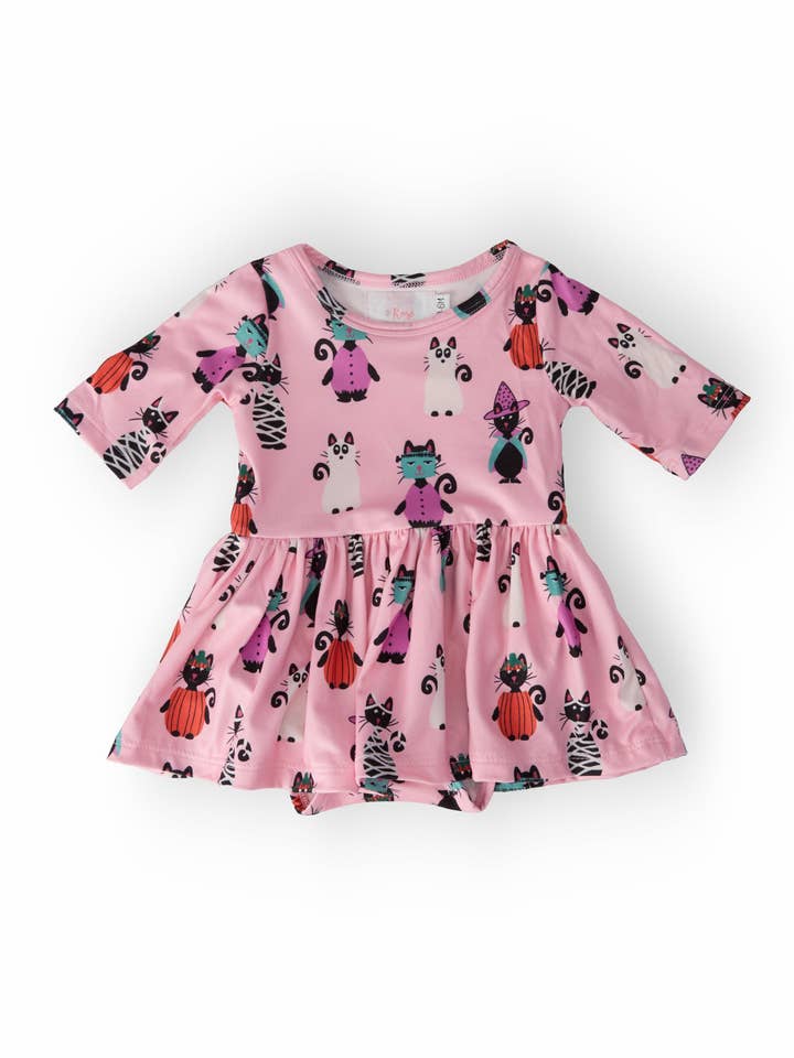 Purr-fectly Spooky Twirl Bodysuit for wholesale by Mila & Rose