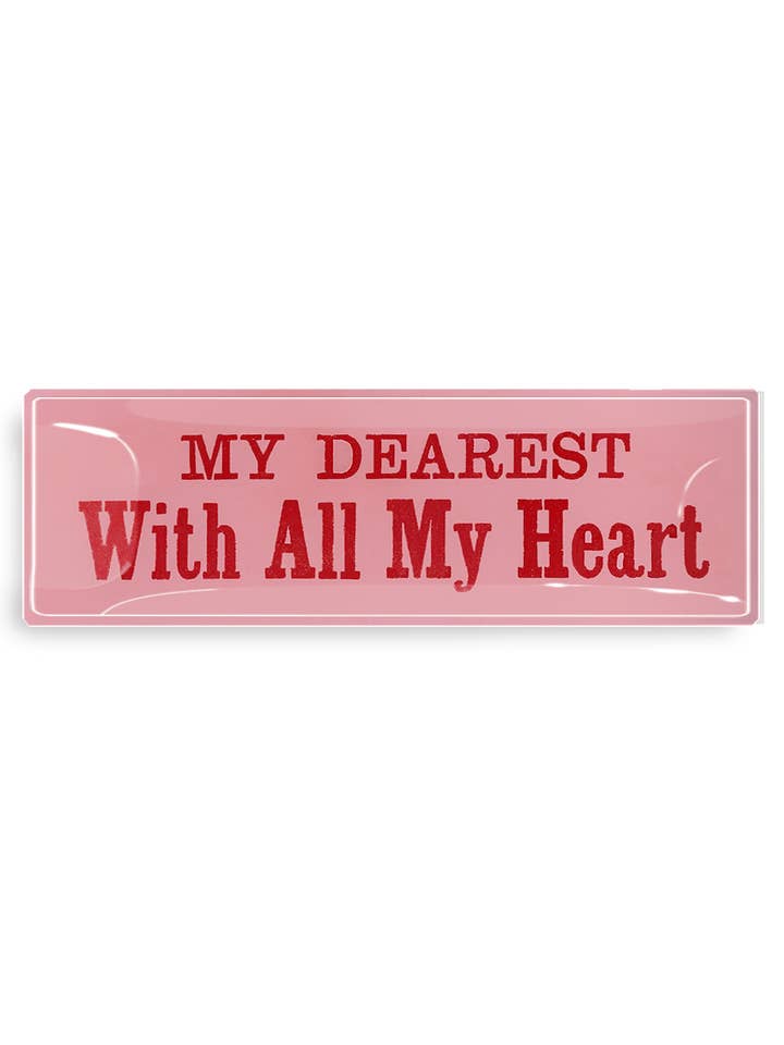 My Dearest With All My Heart Decoupage Glass Tray for wholesale by Ben's Garden