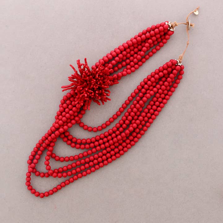 Flerlagskæde Blomst Koralharpiks for engroshandel hos Sonata