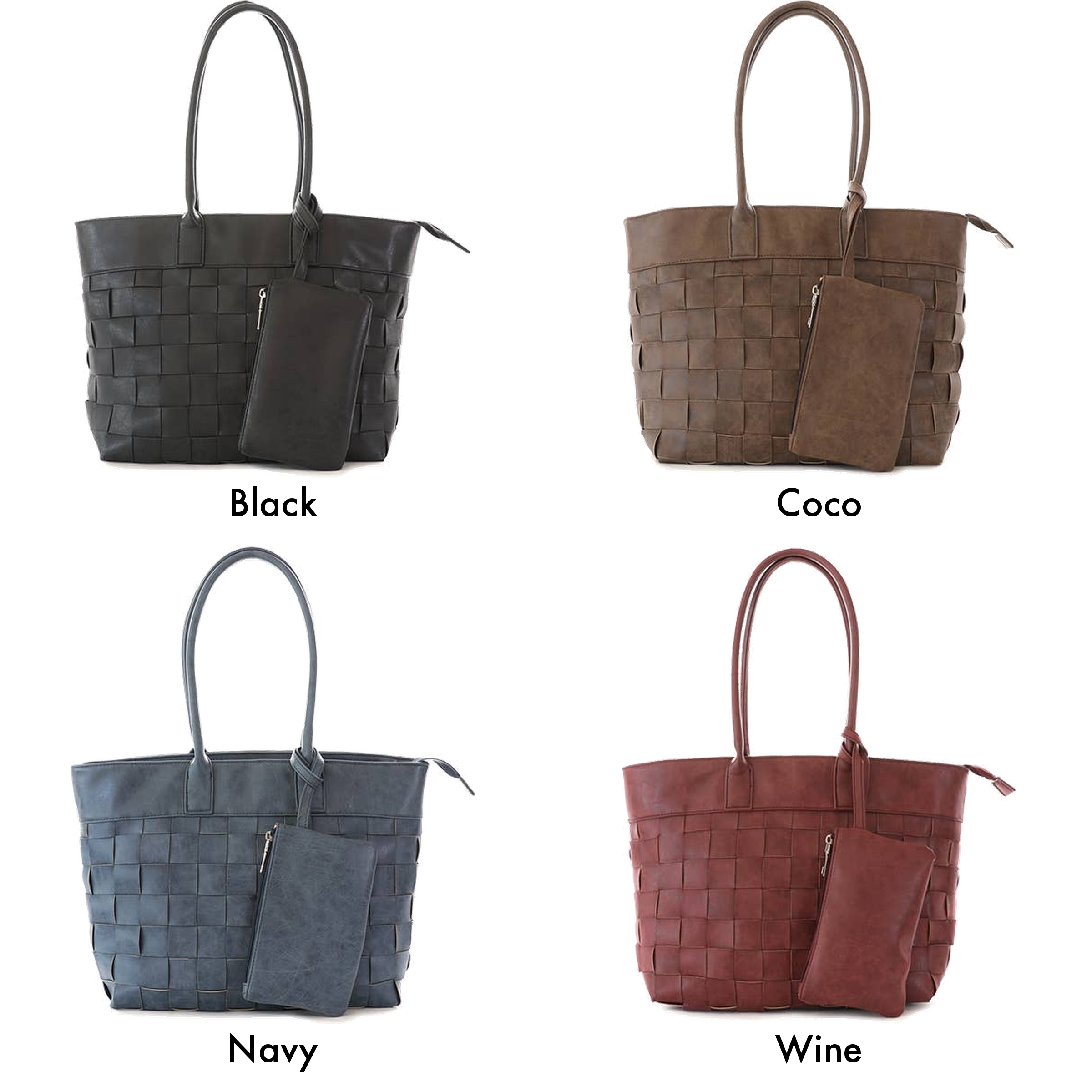 22 Tote - Wholesale Tote Bag - Women's - Woven Tote with Detachable Wristlet Pouch3