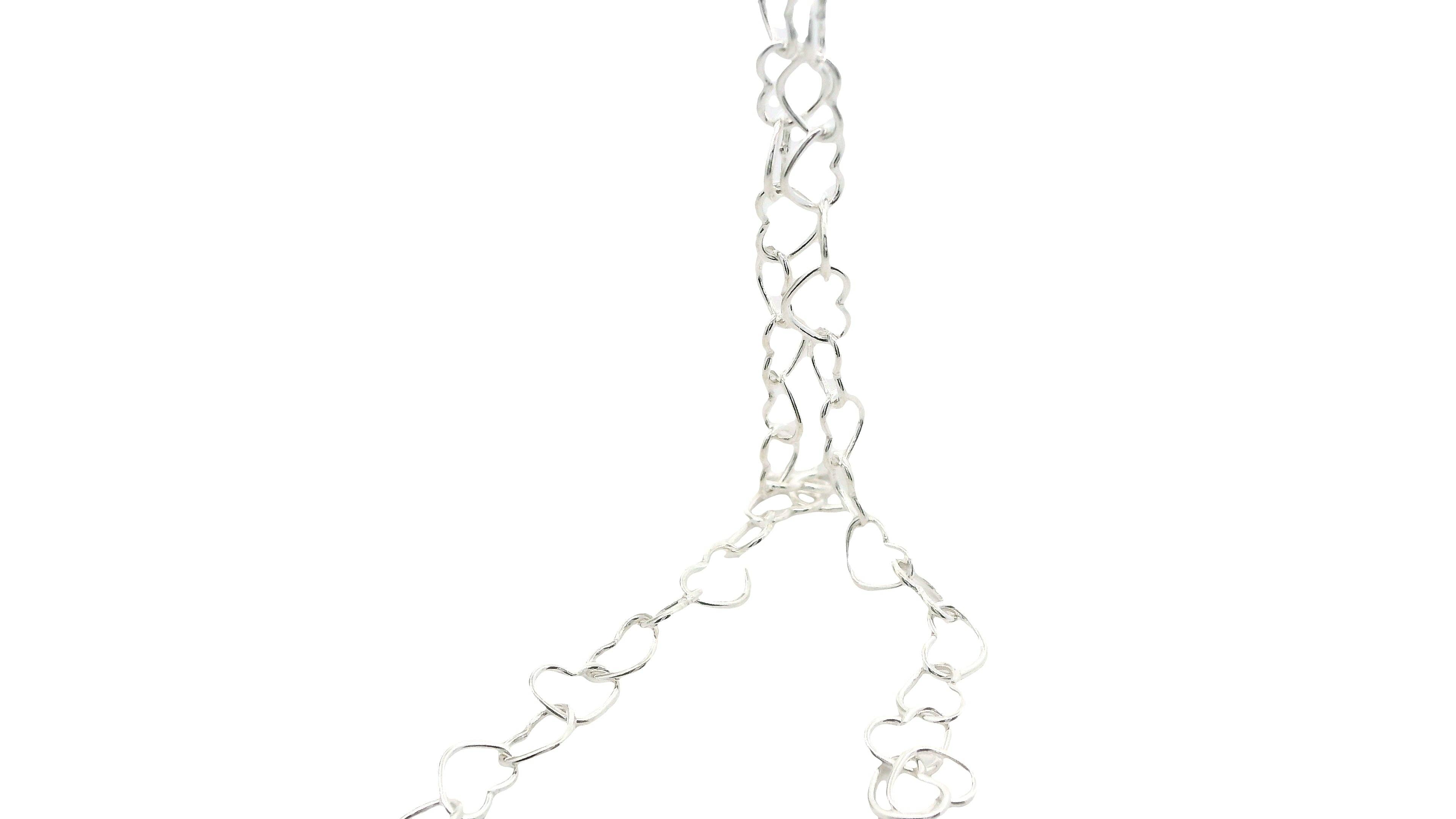 Purity Beads - Wholesale Craft Supplies - Sterling Silver Heart Link Cable Chain, Fancy Pretty Heart Chain, Extender Heart Chain, Heart Links, Sterling Silver Chain Size: 4X3 ,5X4m, 1 Foot4