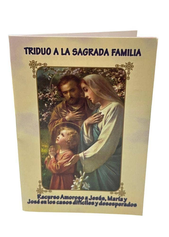 SAN JUDITAS RELIGIOUS ARTICLES - Vente Cartes religieuses - ESTAMPE DOUBLE AVEC PRIÈRE : TRIDUO À LA SAINTE FAMILLE0