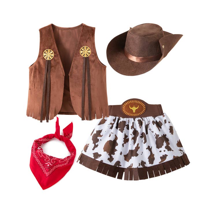 Cowgirl 4pcs Girl Costume Set  for wholesale by Fennco Styles