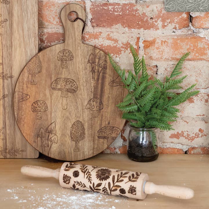 Primitives by Kathy - Wholesale Kitchen Tool/Gadget - Floral Embossed Rolling Pin