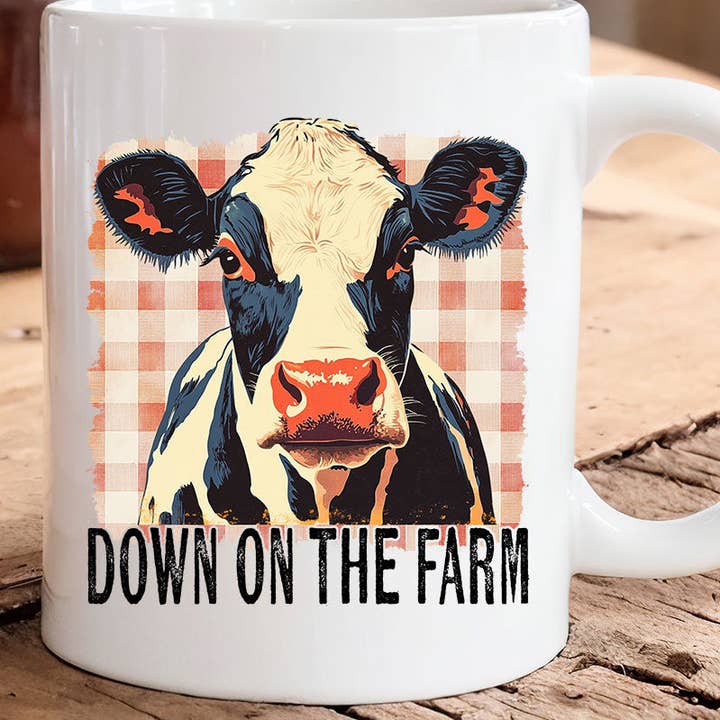 Wholesale Accessory Market - Wholesale Coffee Mug - Down On The Farm Cow Ceramic Mug0