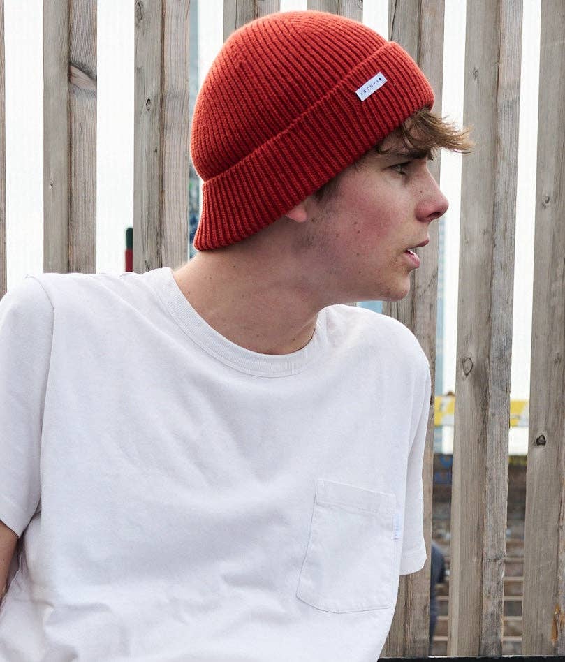 ESCUYER - Wholesale Beanie - Unisex - Ribbed Merino Beanie / Orange2