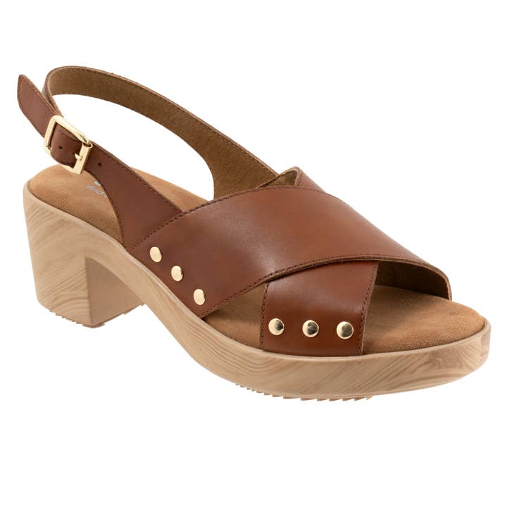 SoftWalk Florence Leather Buckle Sling Back Clog Sandal for wholesale by SoftWalk