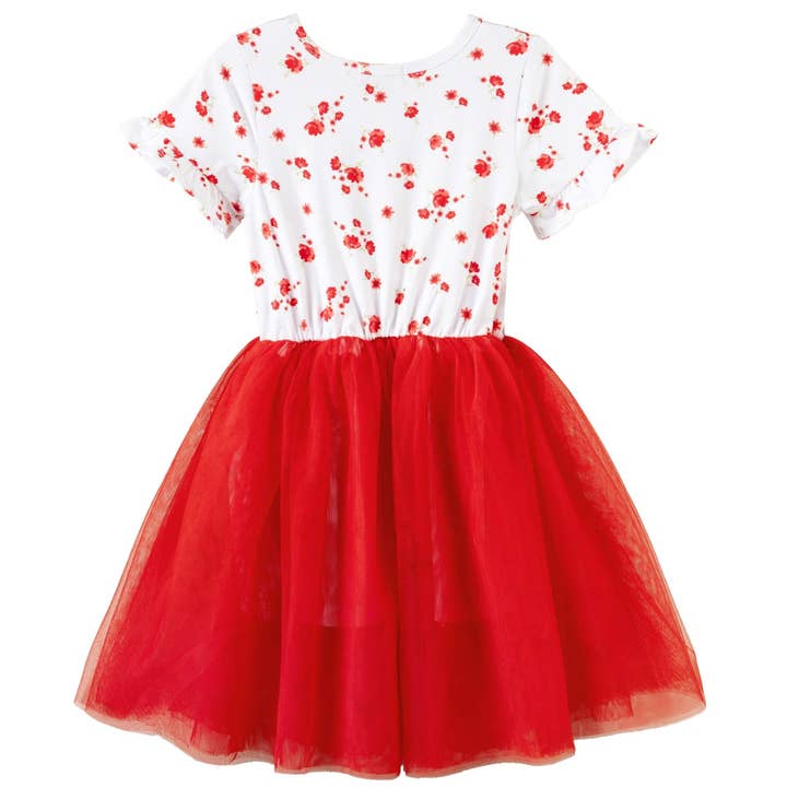 Designer Kidz - Wholesale Dress – Kids - Alyssa Floral S/S Tutu Dress2