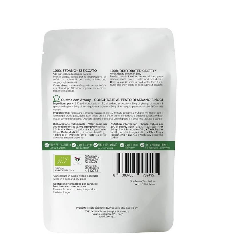 Aromy - Wholesale Dried/Dehydrated Vegetables - BIO Dried Celery1