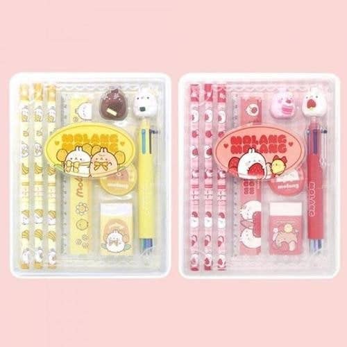 K-Wonderland - Vendita all'ingrosso Set di cartoleria/cancelleria - Set di Cancelleria Molang – Confezione Regalo di Forniture Scolastiche Carine10