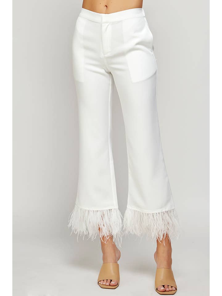 Strut & Bolt - Wholesale Pants - Women's - Feather Trim Flare Pants