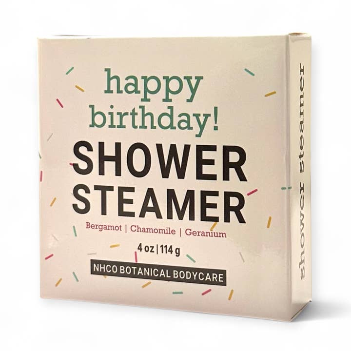 Happy Birthday Shower Steamer for wholesale by NHCO Botanical Bodycare