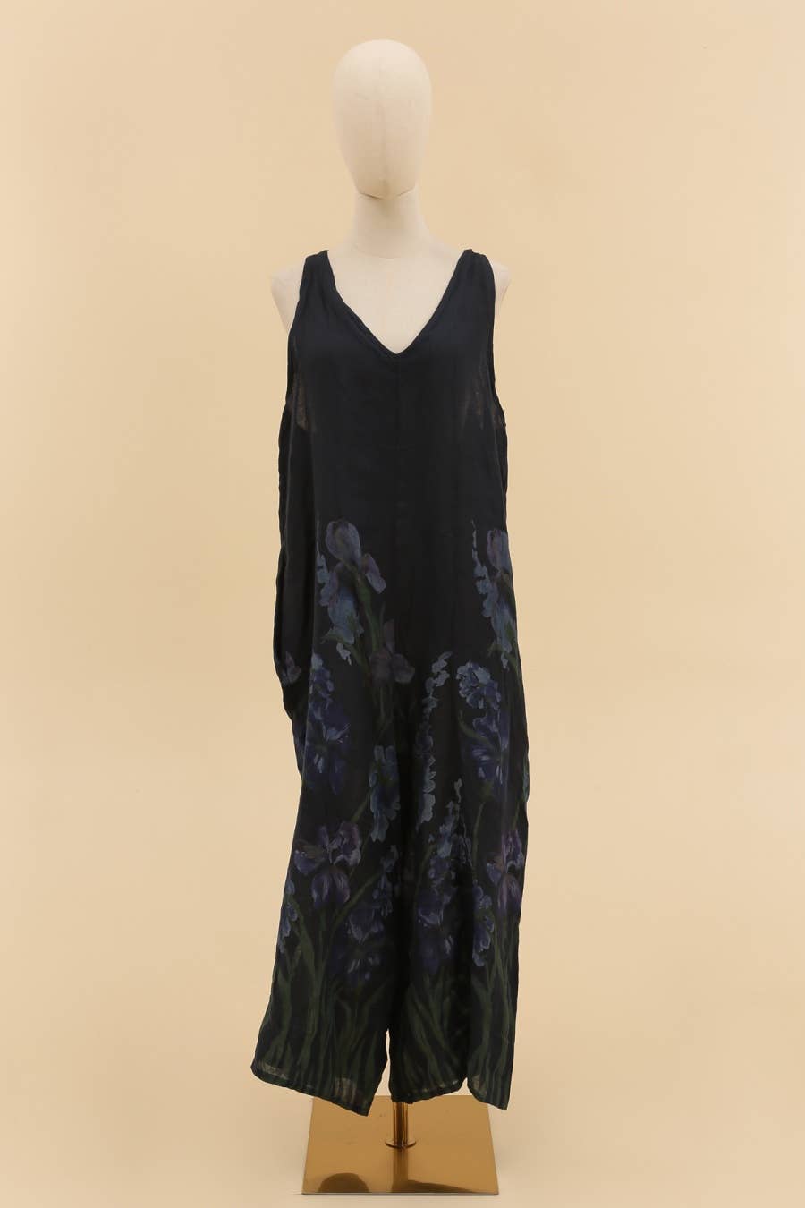 LÉA & LUC - Vente Combinaison – femme - combi  imprimé fleur en 100% lin REF. 38626