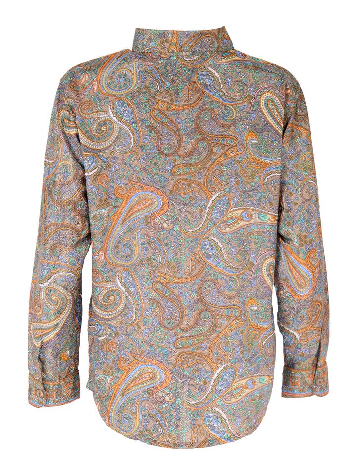 Namaste - Vente Chemise à col boutonné – femme - Chemise oversize à manches longues en sari recyclé8