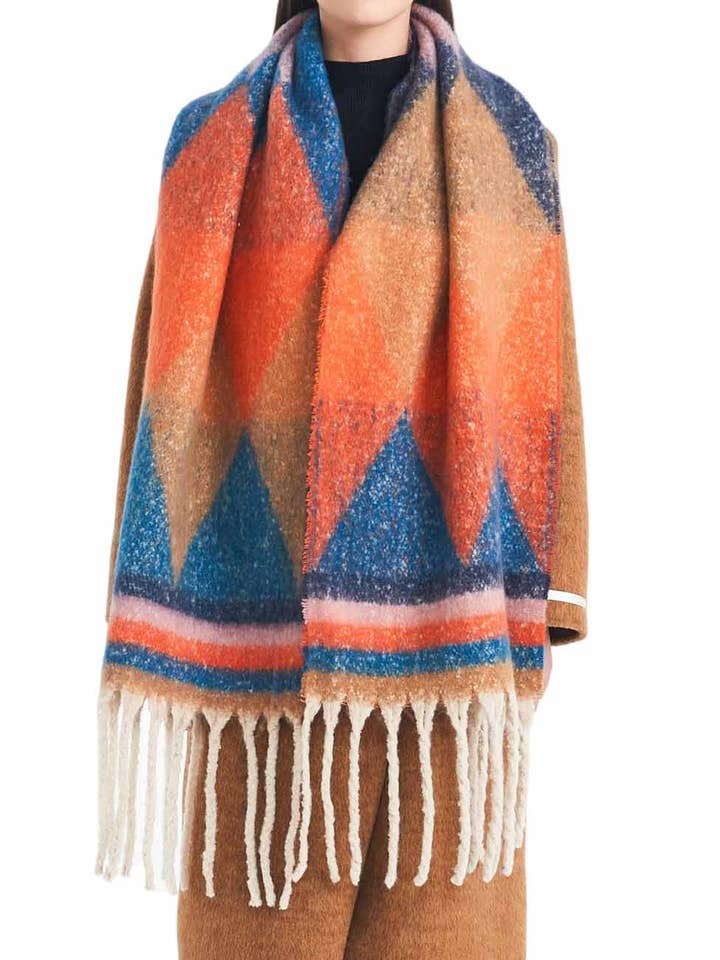 Vintermysig tofsfärgad blockvarm halsduk DP25G580 för wholesale av Dipped Shop