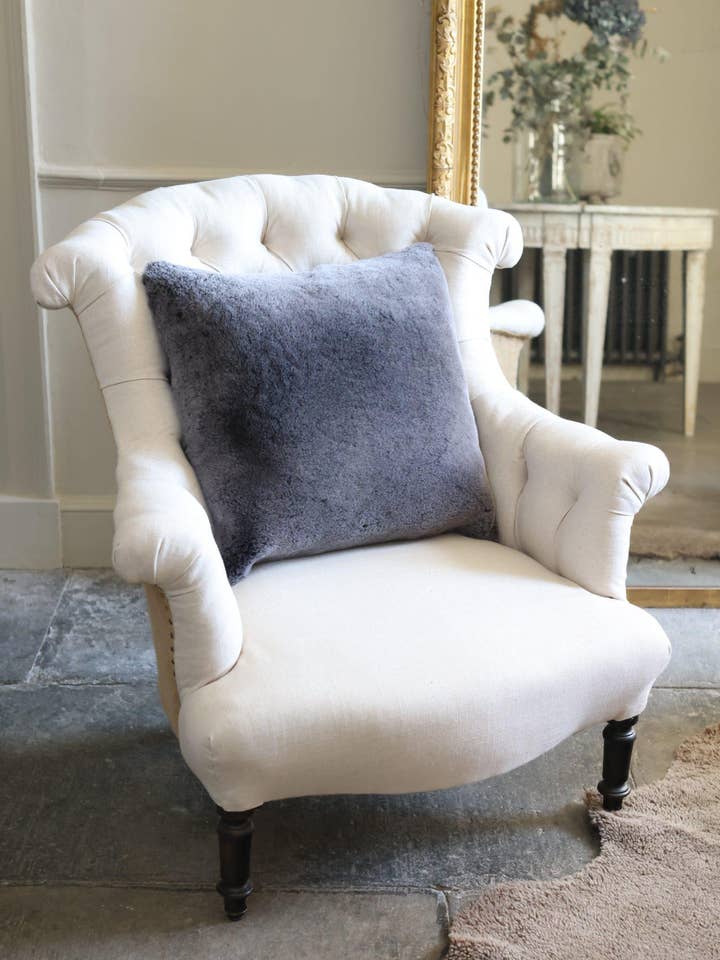Sheepskin Cushion British Graphito Grey | 50x50cm Cushion by Owen Barry for wholesale by Owen Barry Ltd
