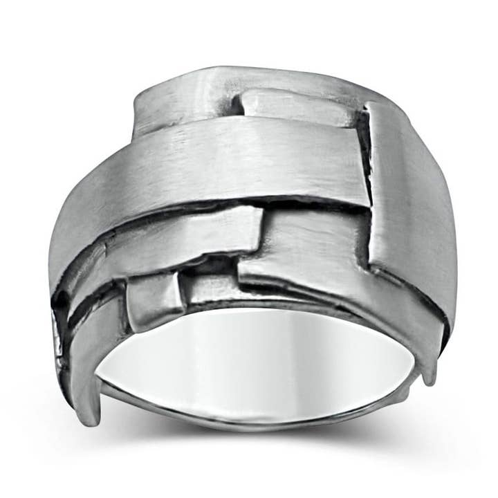 Anello da uomo Metallurgist in argento sterling massiccio per la vendita all'ingrosso da parte di Black Rock Jewel