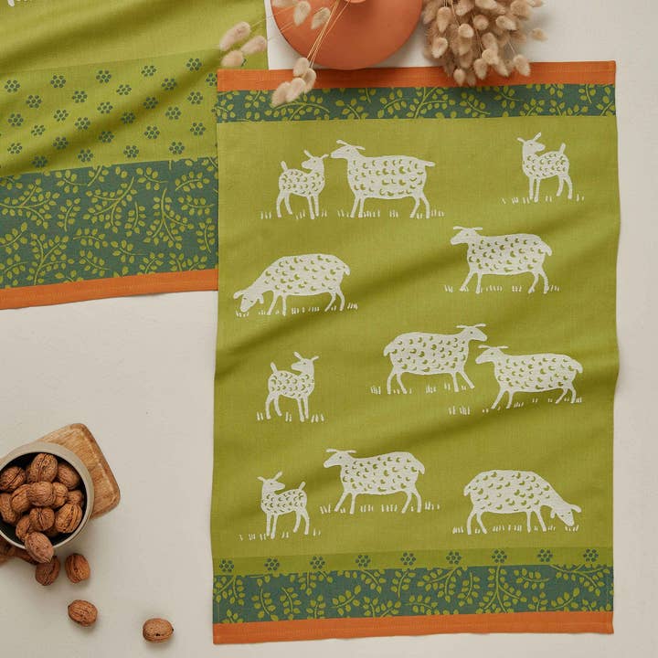 Paturage - Jacquard tea towel 50x75 in cotton for wholesale by Coucke