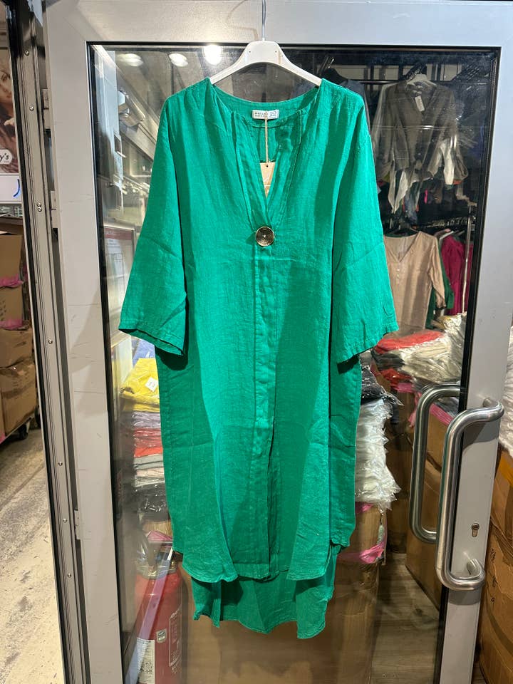 LÉA & LUC - Vente Robe – femme - Robes en 100% Lin avec un bouton REF. 554719