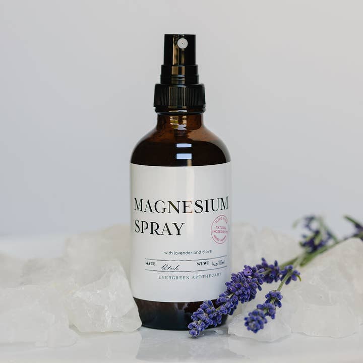 Evergreen Apothecary - Wholesale Pain Relief Spray/Cream - Magnesium Spray, 4oz, Glass Jar0