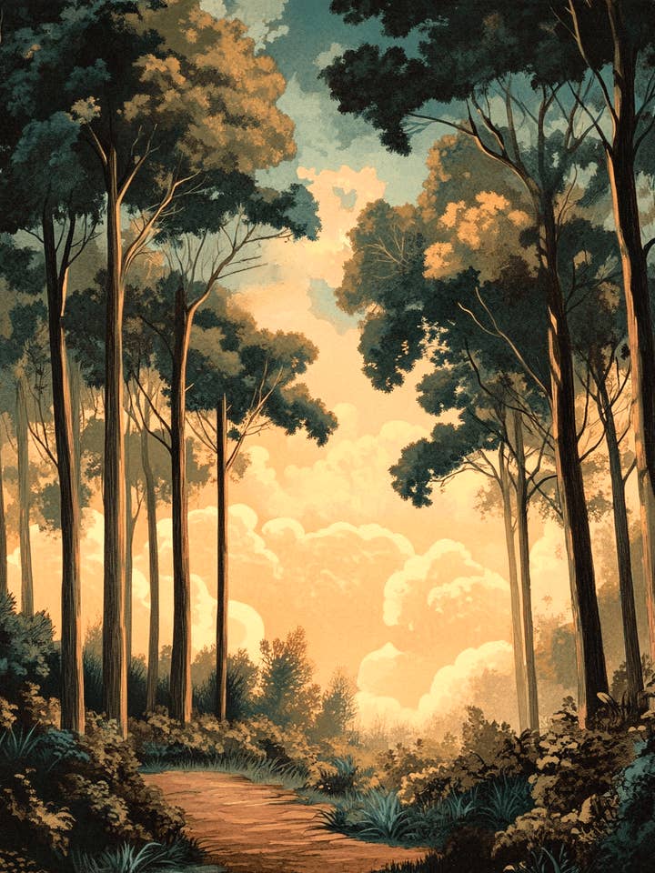 Vintage Woodland - Stampe artistiche da parete per souvenir di North Woods - Opere d'arte 8″x10″ per cornice 11″x14″ per la vendita all'ingrosso da parte di Mowbi