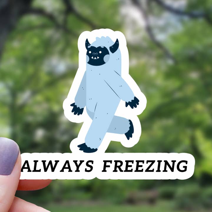 Autocollant texte Yeti Always Freezing - 3 » pour la vente par Mimic Gaming Co