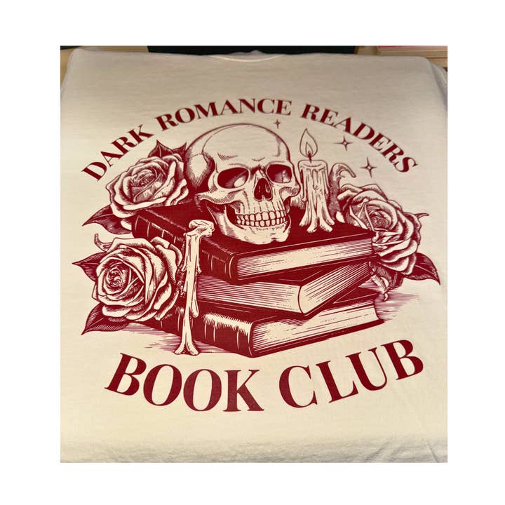 Dark Romance Readers Book Club Shirt – Gothic Skull, Roses & Candles Tee for Book Lovers for wholesale by Dirt Poor Designs