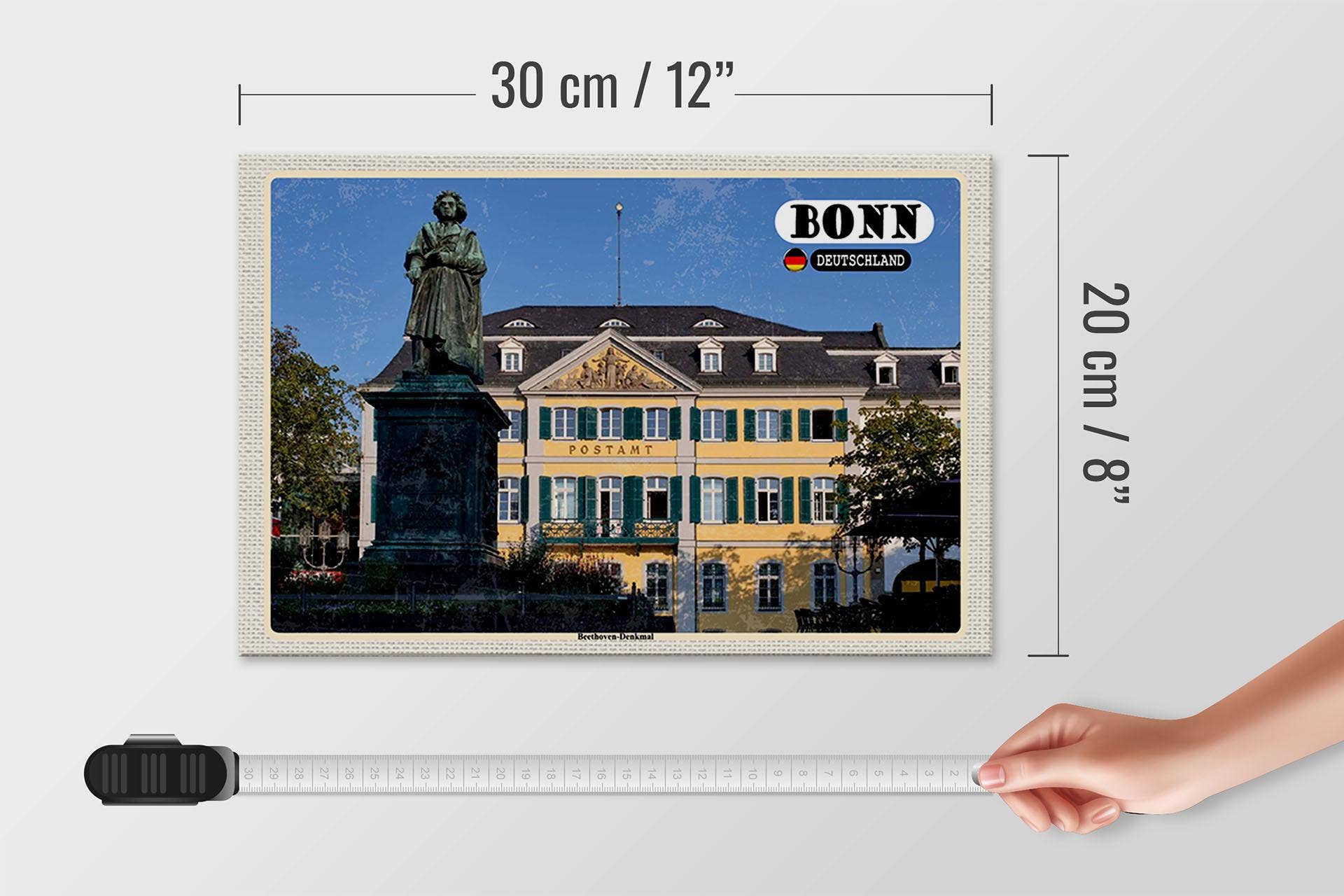 Femer - Wholesale Sign - Wooden sign cities Bonn Beethoven monument architecture 30x20 cm sign4