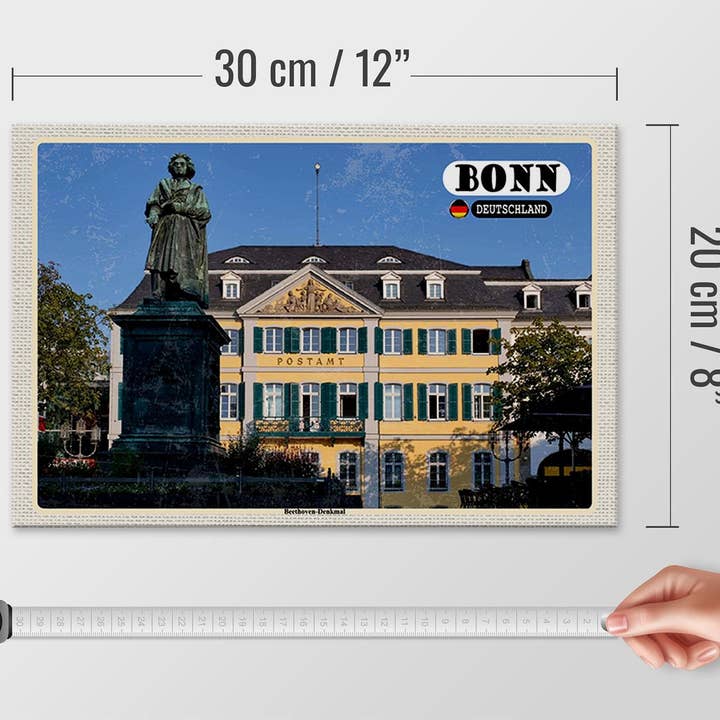 Femer - Wholesale Sign - Wooden sign cities Bonn Beethoven monument architecture 30x20 cm sign4