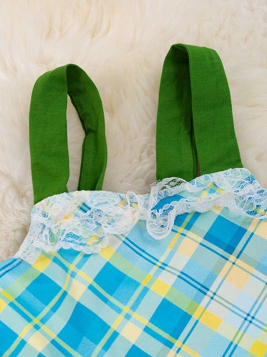 Kids Charm Online - Wholesale Dress - Kids - Plaid bee printed girls ruffle hem dress. DRG15134018 AMY