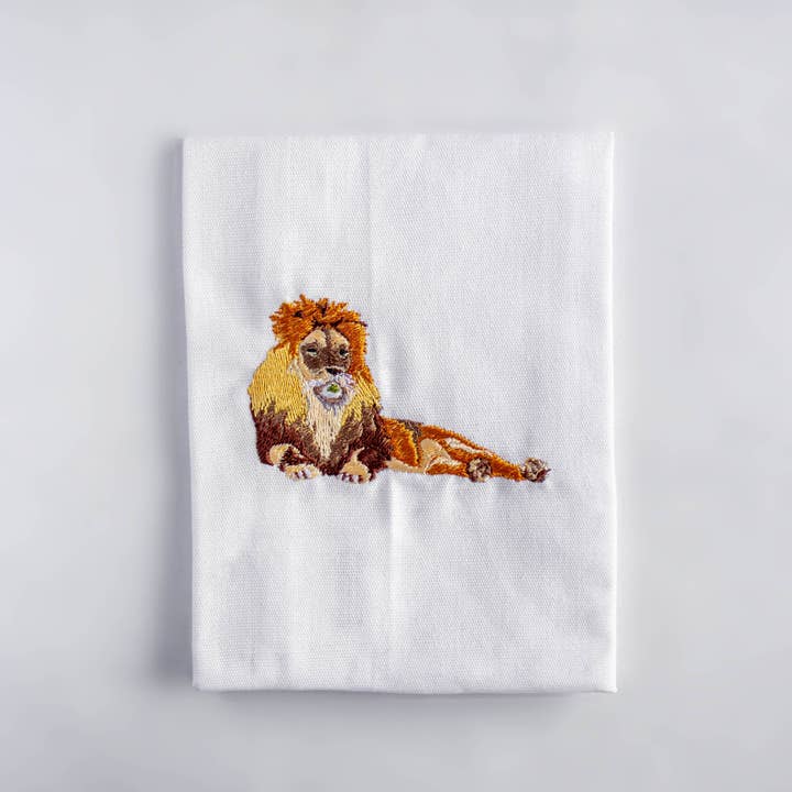Animal Embroidered 100% Cotton Cloth Napkin, Handmade Dinner Napkin for wholesale by Ecodunia